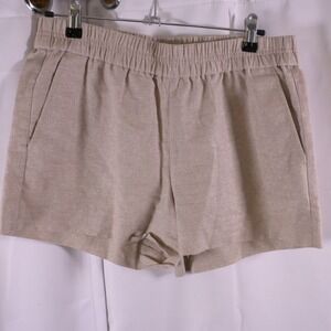 J Crew Beige Sparkle Linen Cotton Pull On Shorts Womens 4